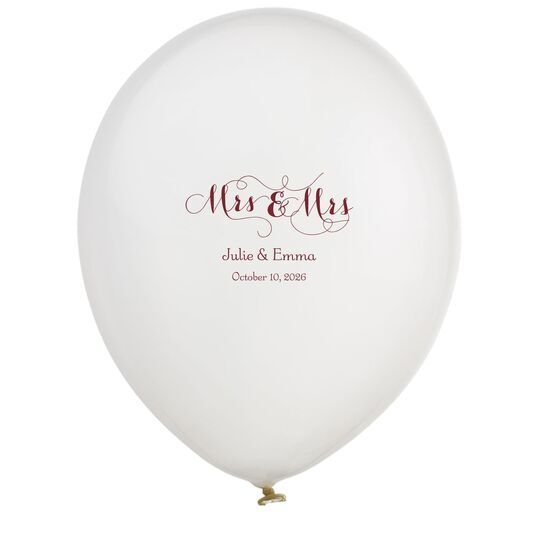 Scroll Mrs & Mrs Latex Balloons